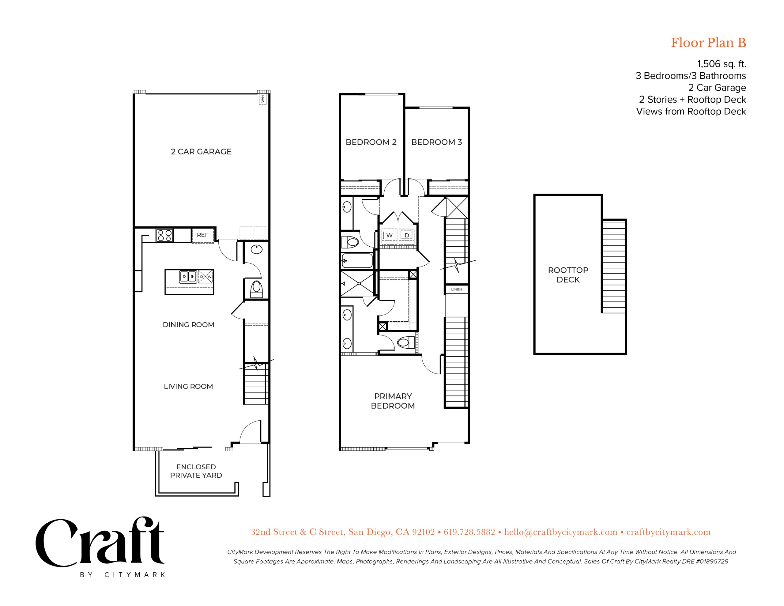 Craft By CityMark New Townhomes for Sale in Golden Hill, San Diego